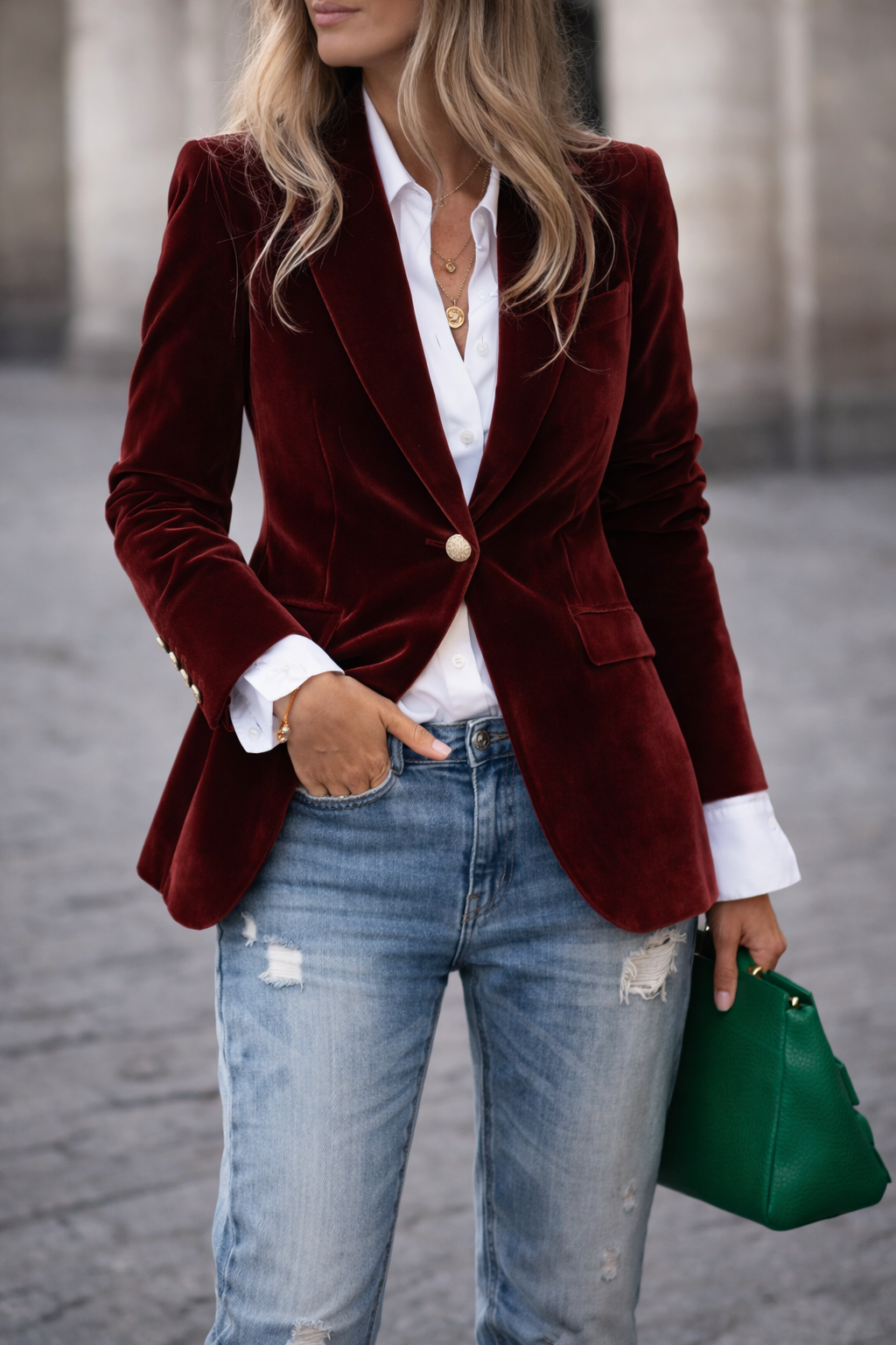 Women's Soft Velvet Blazer for Evenings Out