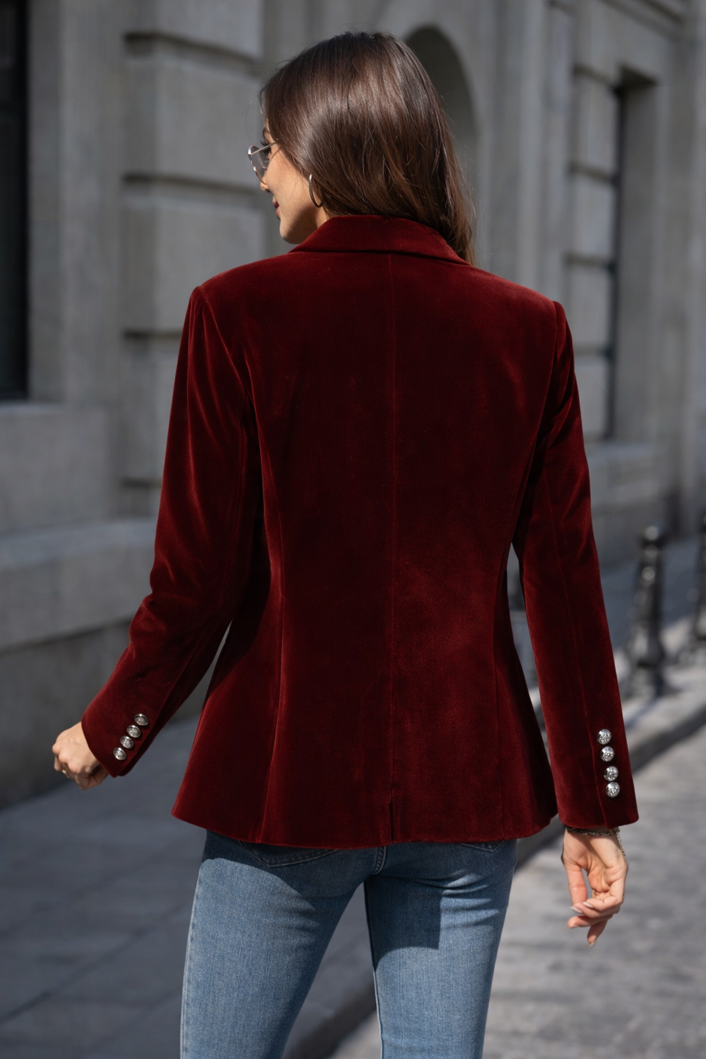 Women's Soft Velvet Blazer for Evenings Out