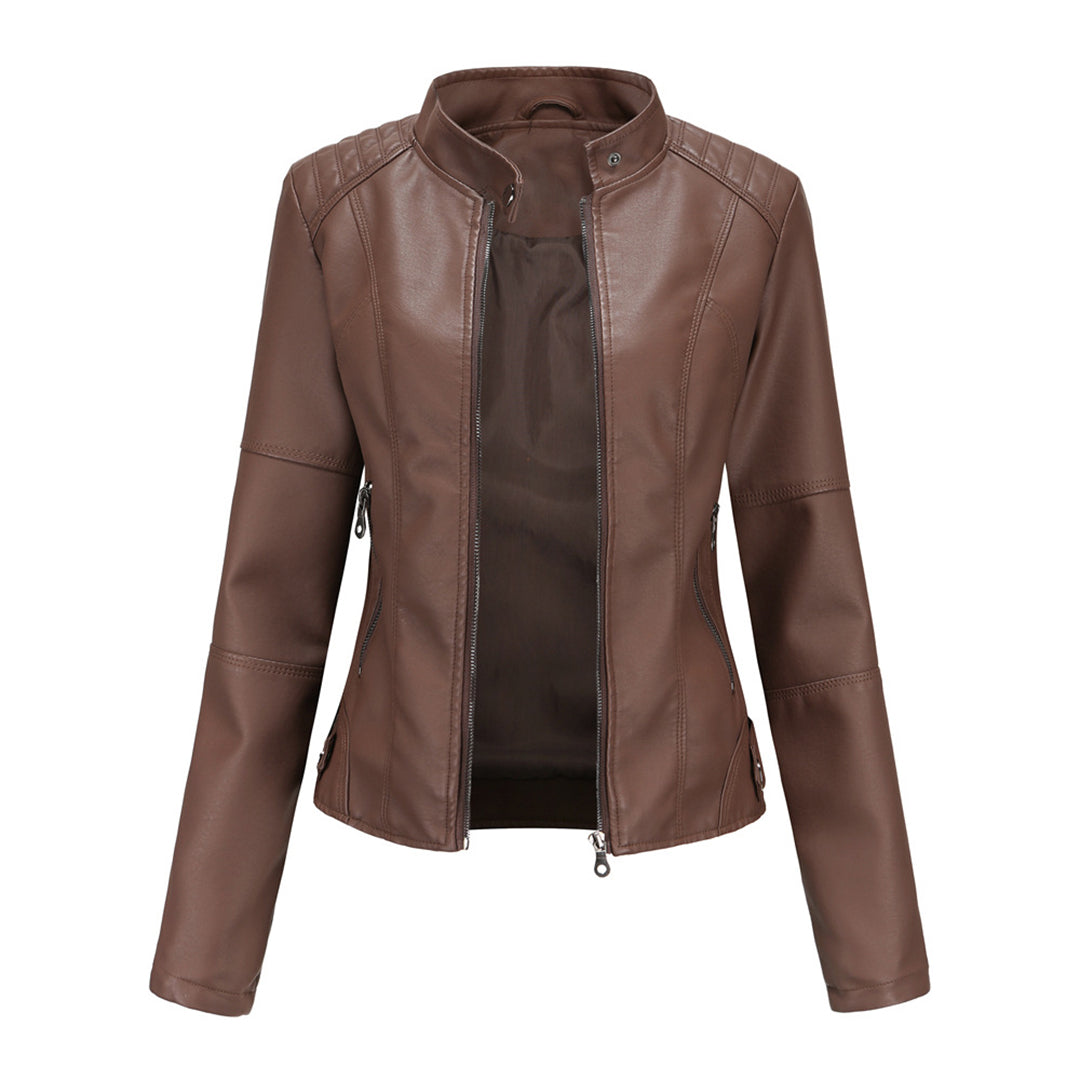 Women's Tailored Jacket Sleek Everyday Silhouette – Brown