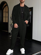 Men's Slim Two-Piece Suit with Straight-Leg Trousers