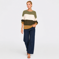 Women's Colorblock Knit Crewneck Sweater