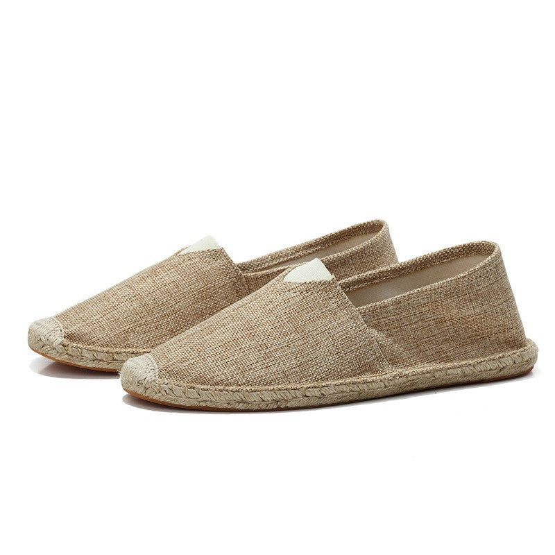 Women's Woven Espadrille Slip-On Loafers with Rope Sole – Khaki