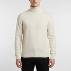 Men's Fine-Knit Roll-Neck Jumper with Regular Cut