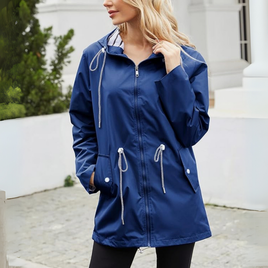Women's Streamlined Waterproof Jacket with Adjustable Fit