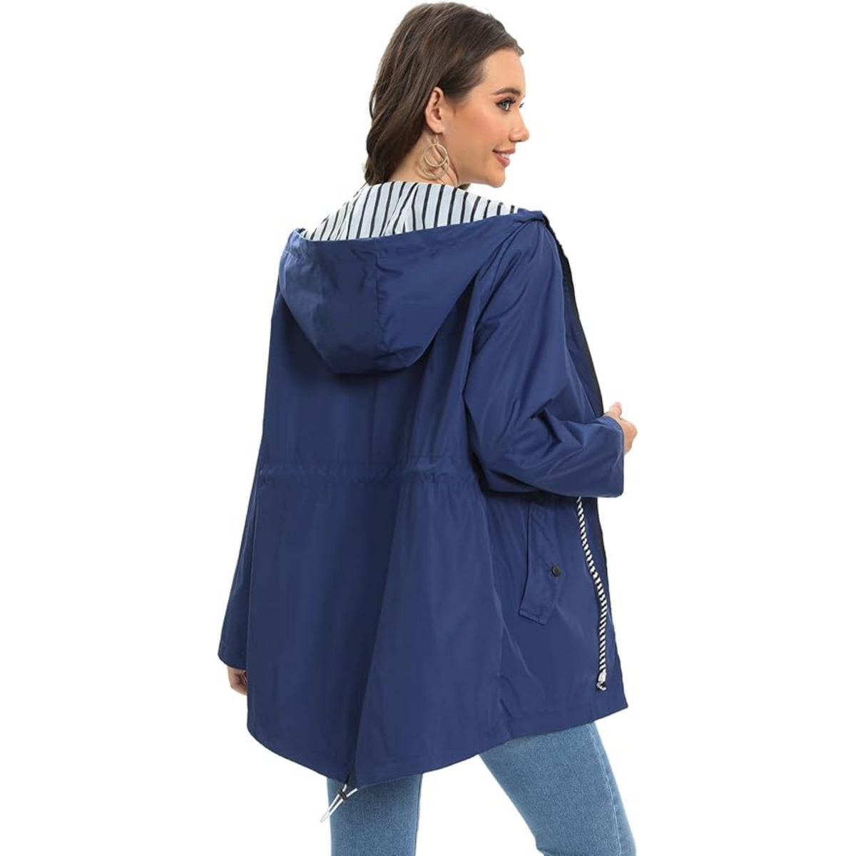 Women's Streamlined Waterproof Jacket with Adjustable Fit