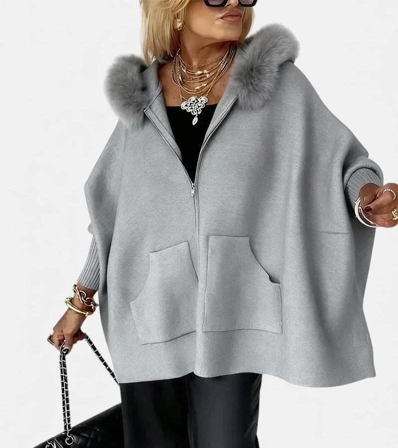 Women's Relaxed Hooded Coat for Cosy Everyday Warmth – Grey