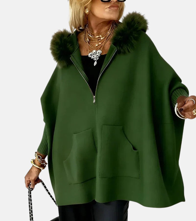 Women's Relaxed Hooded Coat for Cosy Everyday Warmth – Green