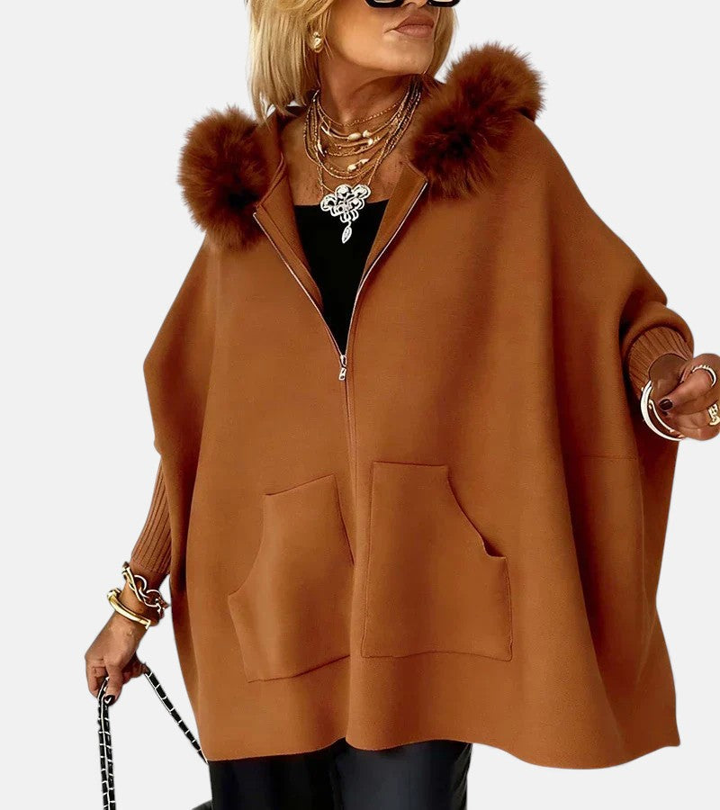 Women's Relaxed Hooded Coat for Cosy Everyday Warmth – Caramel