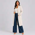 Women's Longline Open-Front Cardigan Sweater