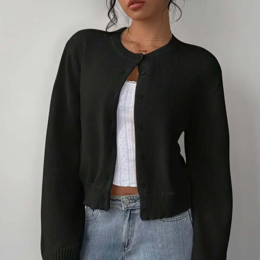 Elowen | Women’s Cropped Button Cardigan