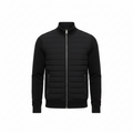 Men's Windproof Stand-Collar Jacket with Quilted Front Panel – Black