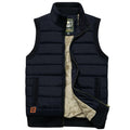 Men's Padded Gilet with Fur Lining and High Collar – Black
