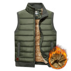 Men's Padded Gilet with Fur Lining and High Collar