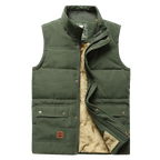 Men's Padded Gilet with Fur Lining and High Collar