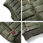 Men's Padded Gilet with Fur Lining and High Collar