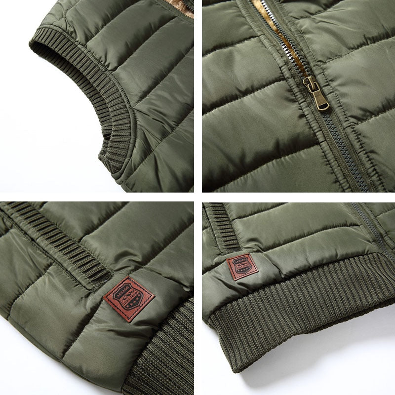 Men's Padded Gilet with Fur Lining and High Collar