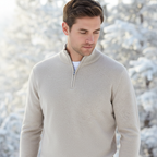 Men's Smooth Fine-Knit Quarter-Zip Jumper Regular Fit