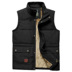 Men's Padded Gilet with Fur Lining and High Collar