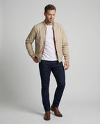Men's Lightweight Nylon Bomber Jacket with Water-Repellent Finish