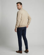 Men's Lightweight Nylon Bomber Jacket with Water-Repellent Finish