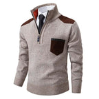 Men's Soft Knit Quarter-Zip Jumper with Chest Pocket