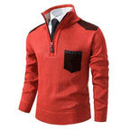 Men's Soft Knit Quarter-Zip Jumper with Chest Pocket