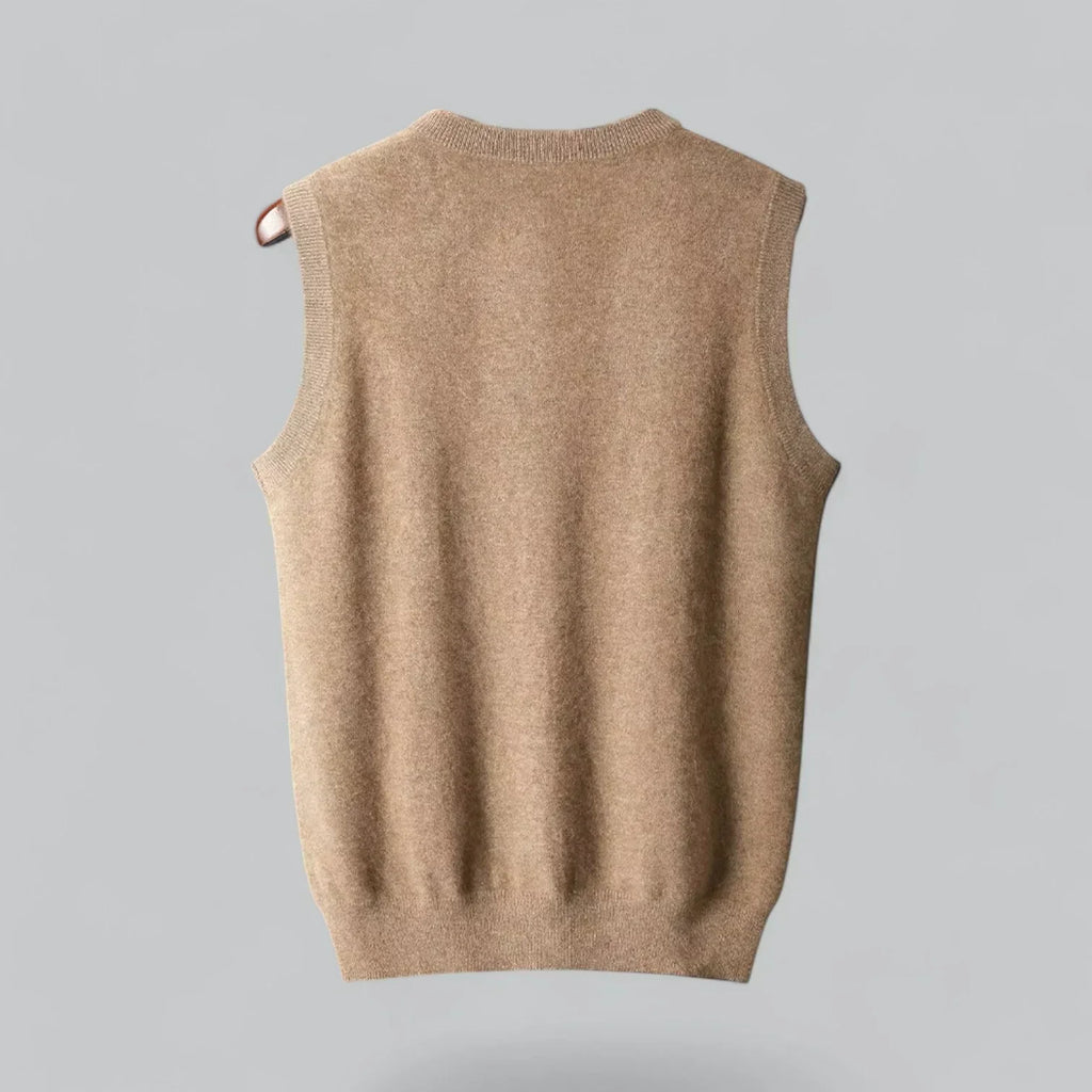 Men's Classic Wool V-Neck Sleeveless Jumper