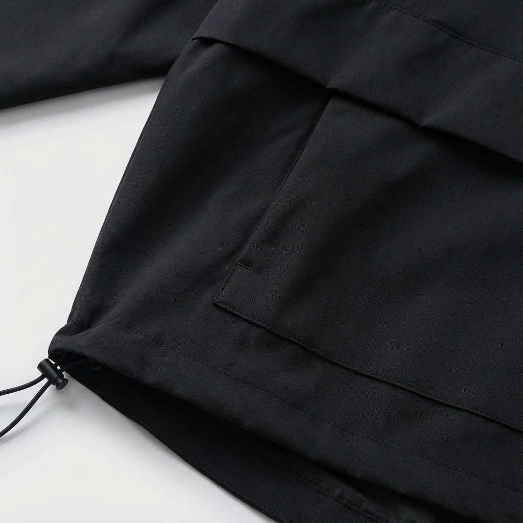 Men's Water-Repellent Anorak with Adjustable Hood and Hem