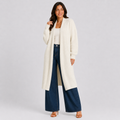 Women's Longline Open-Front Knit Cardigan Sweater
