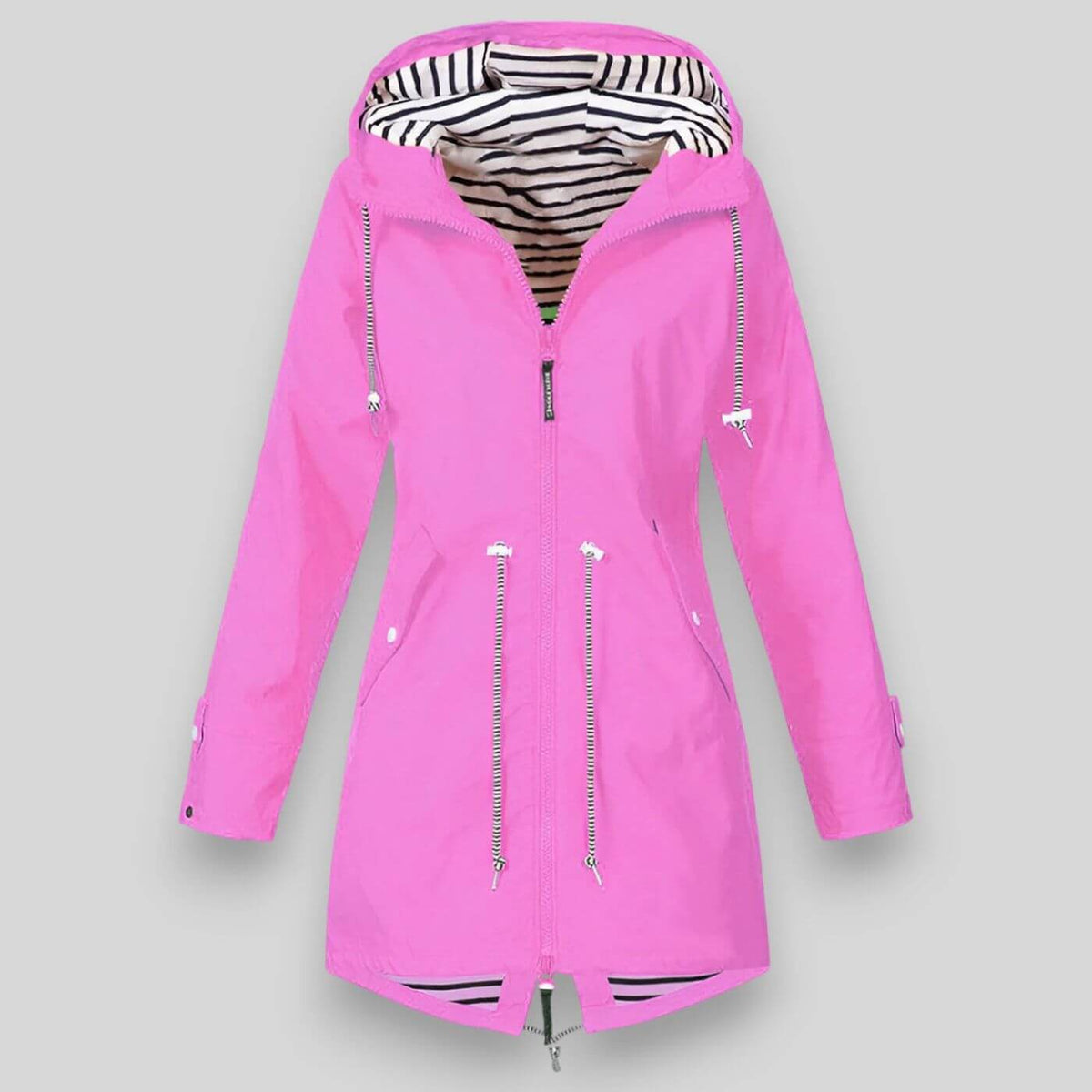 Women's Streamlined Waterproof Jacket with Adjustable Fit – Pink