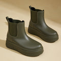 Women's Platform Chelsea Boots with Waterproof Winter Finish – Green