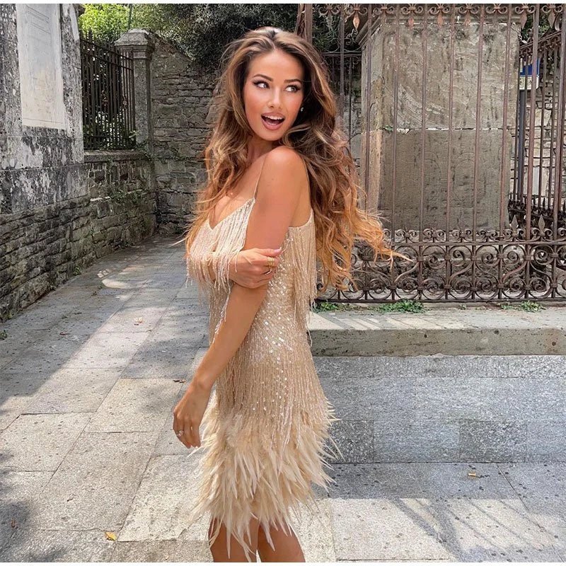 Women's Bodycon Sequin Mini Dress for Party Nights