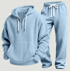 Men's Half-Zip Waffle Knit Hoodie and Joggers Set