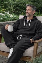 Men's Half-Zip Waffle Knit Hoodie and Joggers Set