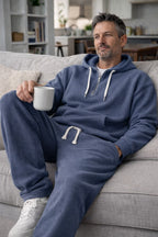 Men's Half-Zip Waffle Knit Hoodie and Joggers Set