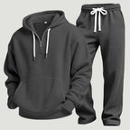Men's Half-Zip Waffle Knit Hoodie and Joggers Set