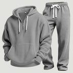 Men's Half-Zip Waffle Knit Hoodie and Joggers Set