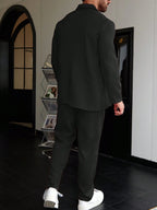 Men's Slim Two-Piece Suit with Straight-Leg Trousers