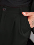 Men's Slim Two-Piece Suit with Straight-Leg Trousers