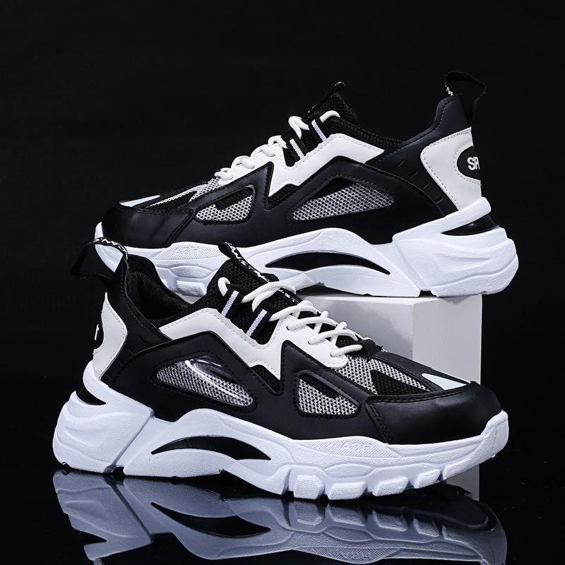 Men's Layered Mesh Trainers with Sculpted Sole