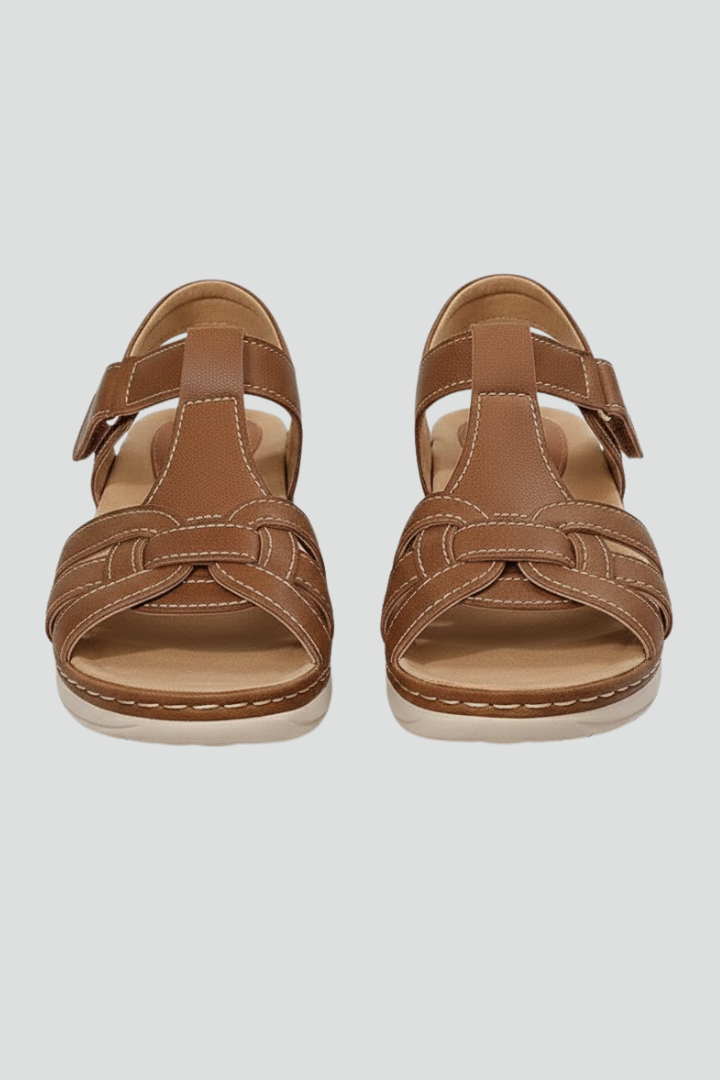 Women's Strappy Orthopedic Flat Sandals with Open Toe
