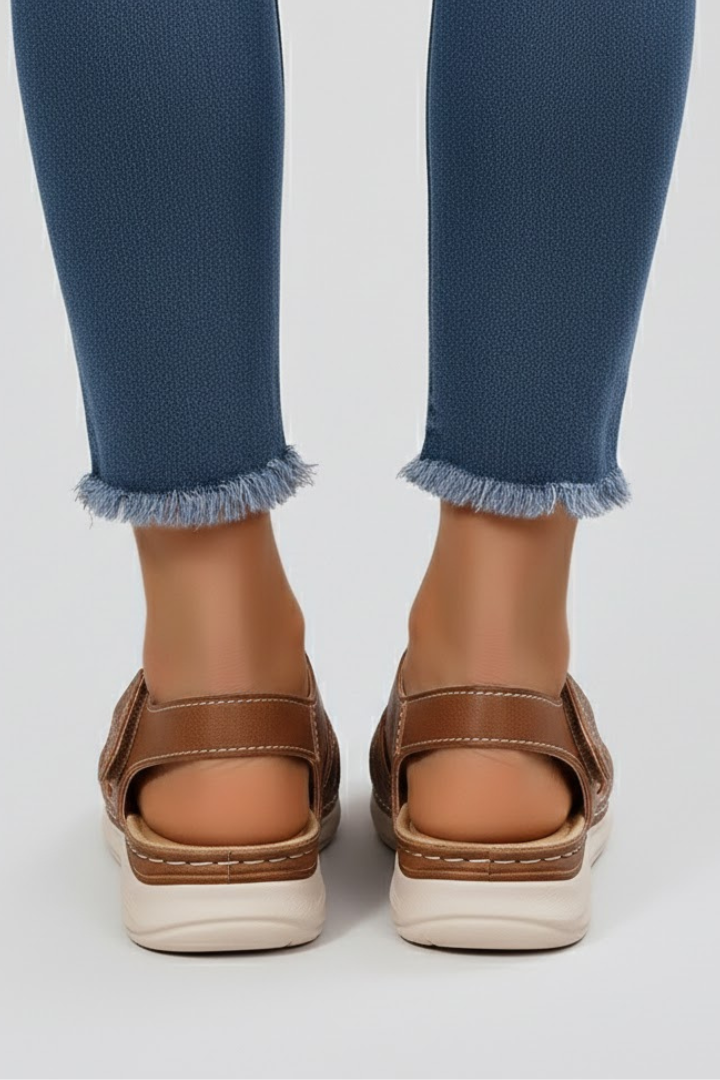Women's Strappy Orthopedic Flat Sandals with Open Toe