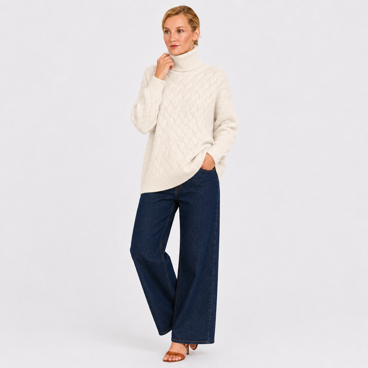 Women's Turtleneck Knit Pullover Sweater
