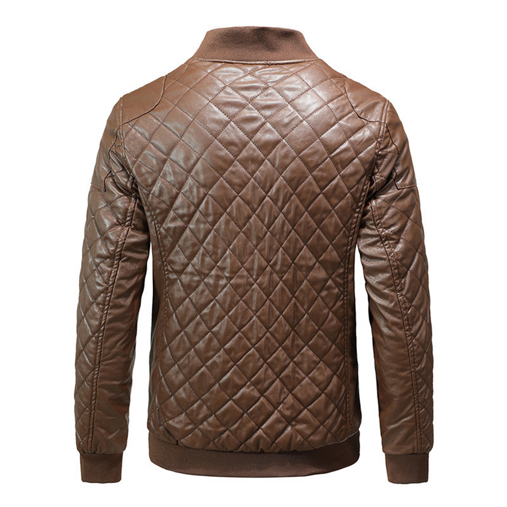 Men's Slim-Fit Leather Jacket with Classic Menswear Styling