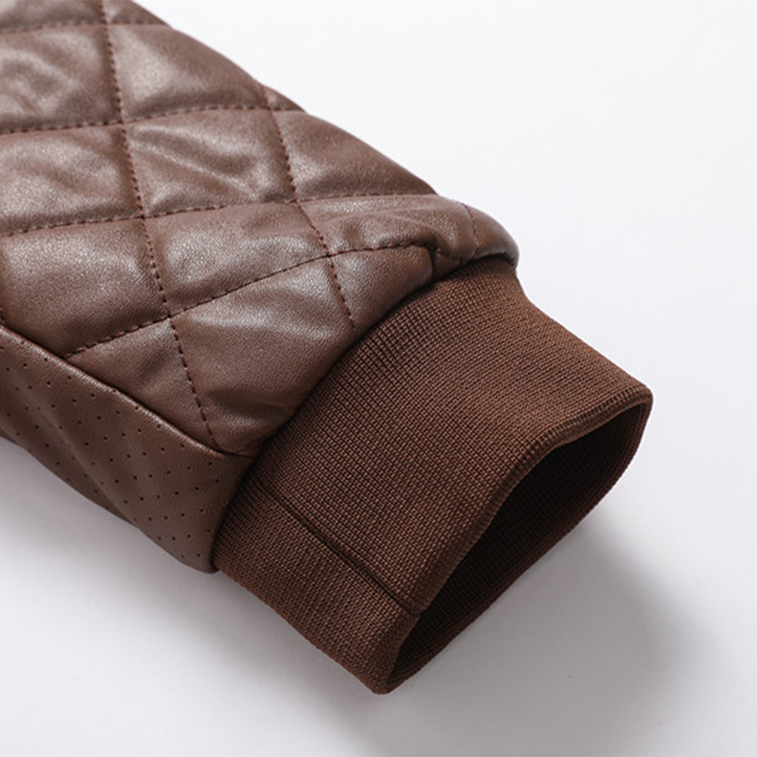 Men's Slim-Fit Leather Jacket with Classic Menswear Styling