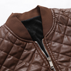 Men's Slim-Fit Leather Jacket with Classic Menswear Styling