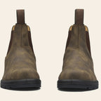 Men's Rugged Treaded Sole Leather Chelsea Boots with Dual Pull Tabs