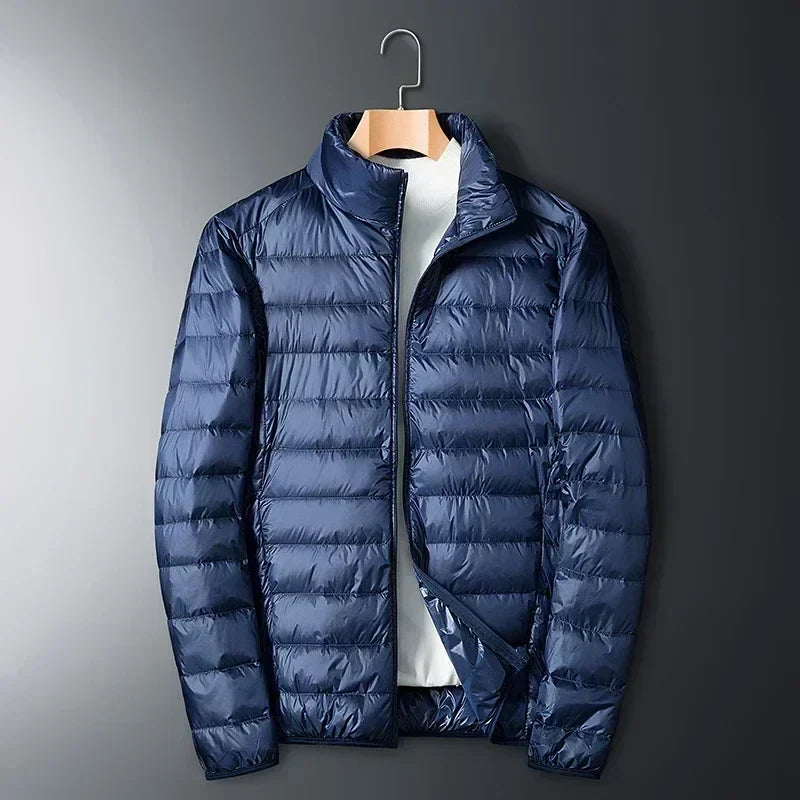 Men's Packable Lightweight Puffer Jacket for Travel – Navy Blue