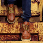 Men's Water-Resistant Leather Winter Ankle Boots with Warm Lining