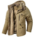 Women's Multi-Pocket Plush-Lined Hooded Parka - Khaki